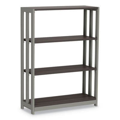 Trento Line Bookcase, Three-Shelf, 31.5w x 11.63d x 43.25h, Mocha Flipcost Flipcost