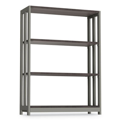 Trento Line Bookcase, Three-Shelf, 31.5w x 11.63d x 43.25h, Mocha Flipcost Flipcost