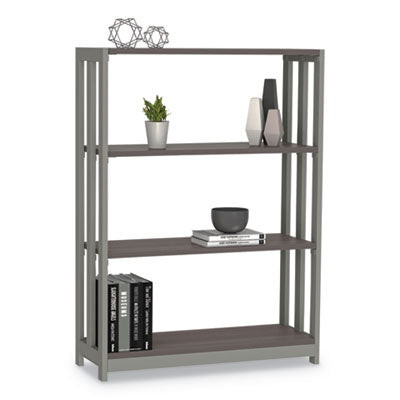 Trento Line Bookcase, Three-Shelf, 31.5w x 11.63d x 43.25h, Mocha Flipcost Flipcost