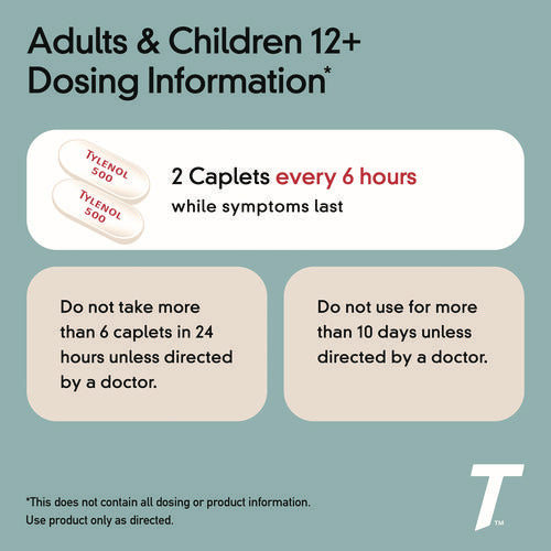 Tylenol® Extra Strength Pain Reliever Caplets, 100 Count