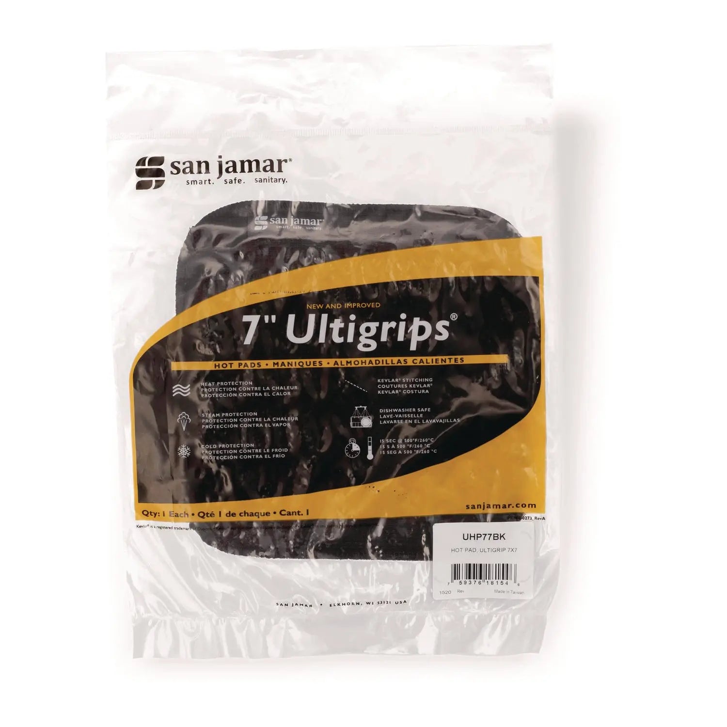 Ultigrip Hot Pad, 11.5", Neoprene, Black San Jamar® Flipcost