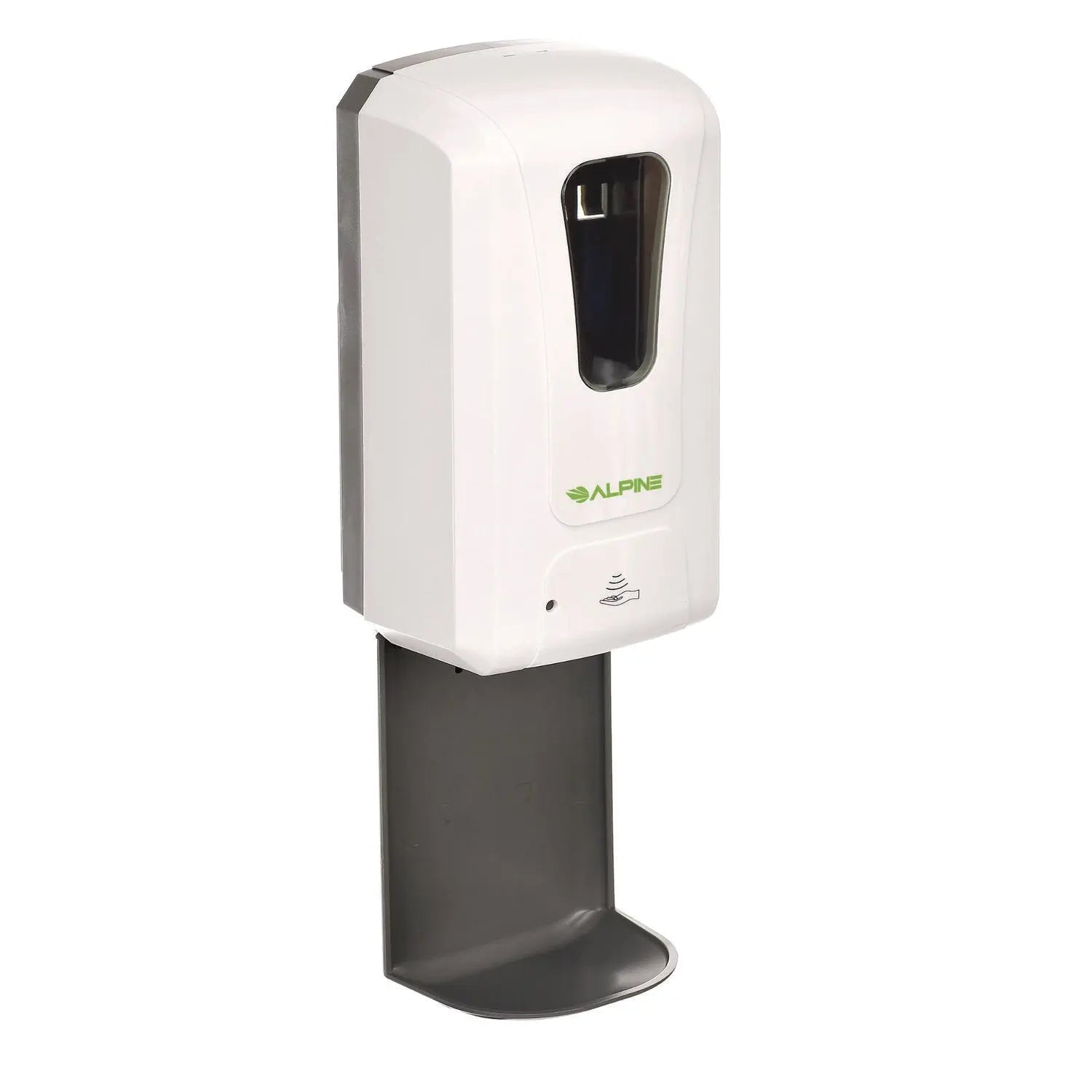 Wall Mount Automatic Gel Hand Sanitizer/Soap Dispenser with Drip Tray, 40 oz, 4.48 x 6 x 18.1, White Alpine Industries Flipcost