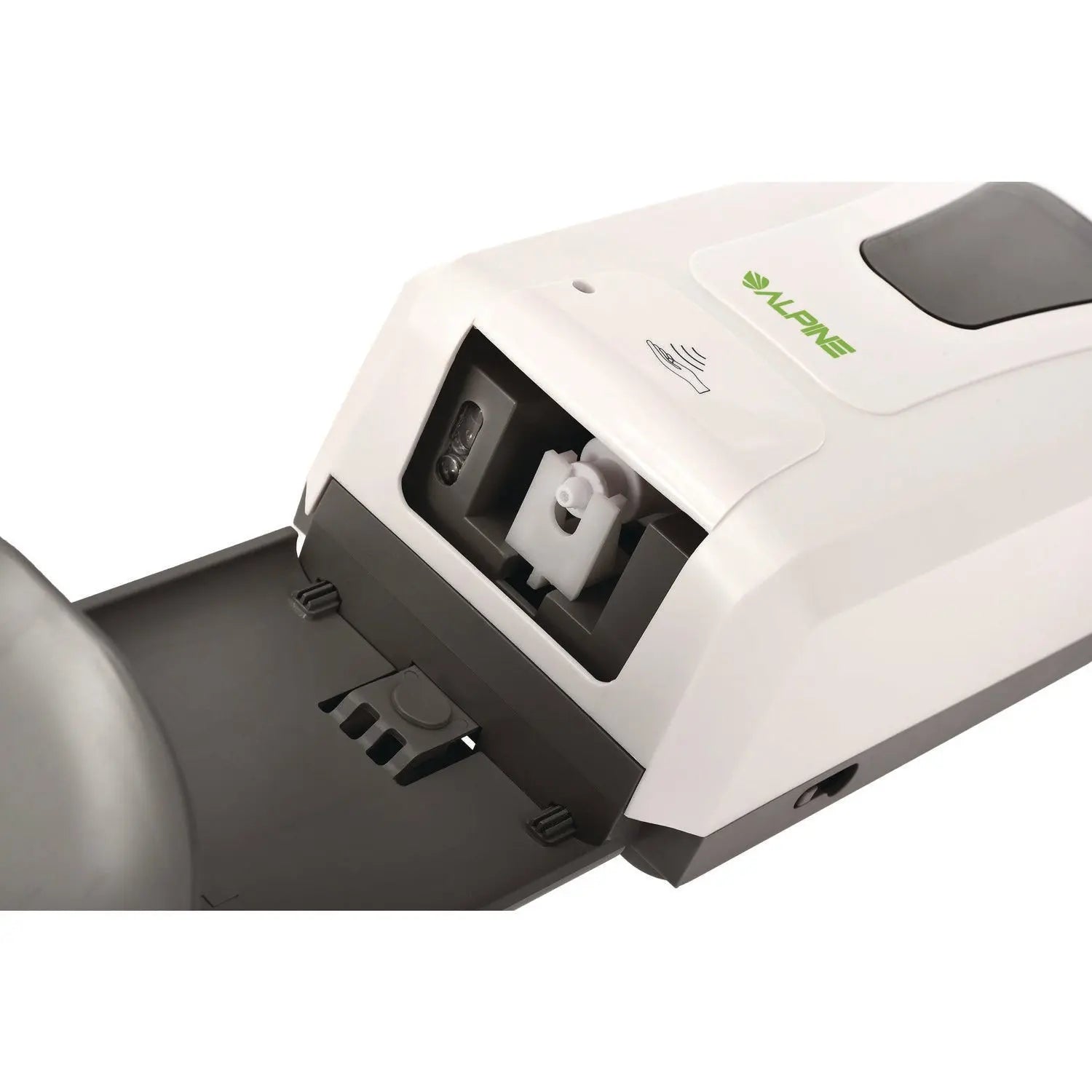 Wall Mount Automatic Gel Hand Sanitizer/Soap Dispenser with Drip Tray, 40 oz, 4.48 x 6 x 18.1, White Alpine Industries Flipcost