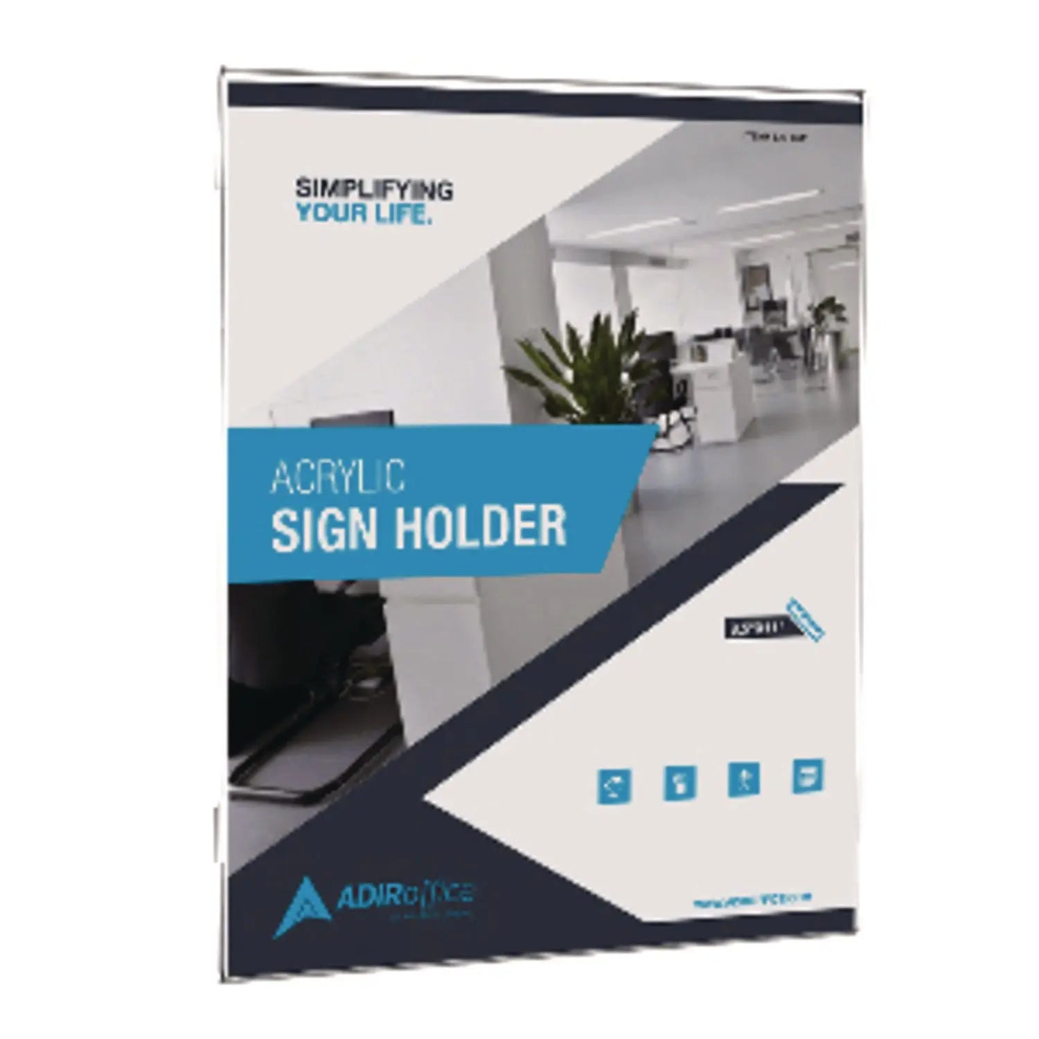 Wall Mount Side-Loading Acrylic Sign Holders, 8 x 11, Clear Frame, 6/Pack AdirOffice Flipcost