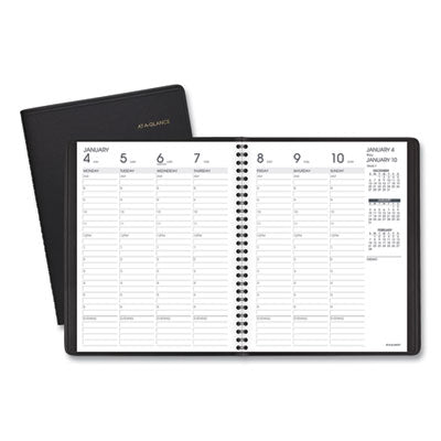 Weekly Vertical-Column Appointment Book Ruled for Hourly Appointments, 8.75 x 7, Black Cover, 13-Month (Jan-Jan): 2024-2025 Flipcost Flipcost