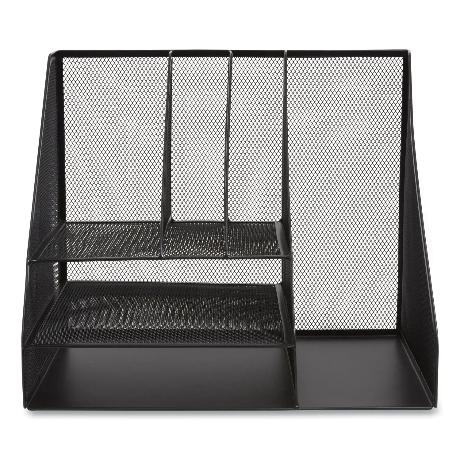 Wire Mesh Combination Organizer, Vertical/Horizontal, 8 Sections, Letter-Size, 12 x 12 x 13.97, Matte Black TRU RED™ Flipcost