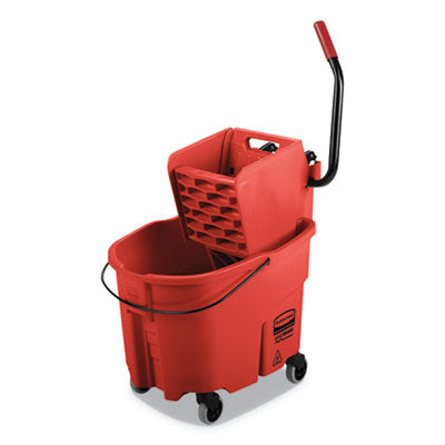 WaveBrake 2.0 Bucket/Wringer Combo, Side-Press, 35 qt, Plastic, Red Flipcost Flipcost