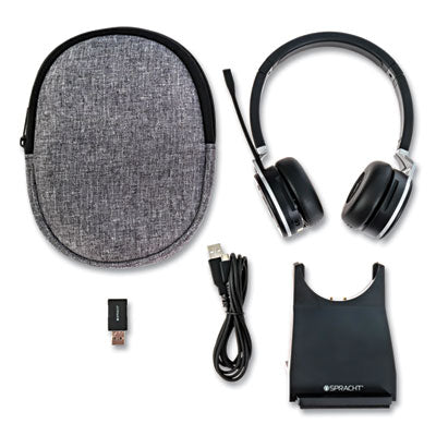 ZuM BT Prestige Combo Binaural Over Wireless Over-Head Headset with USB Dongle, Black Flipcost Flipcost